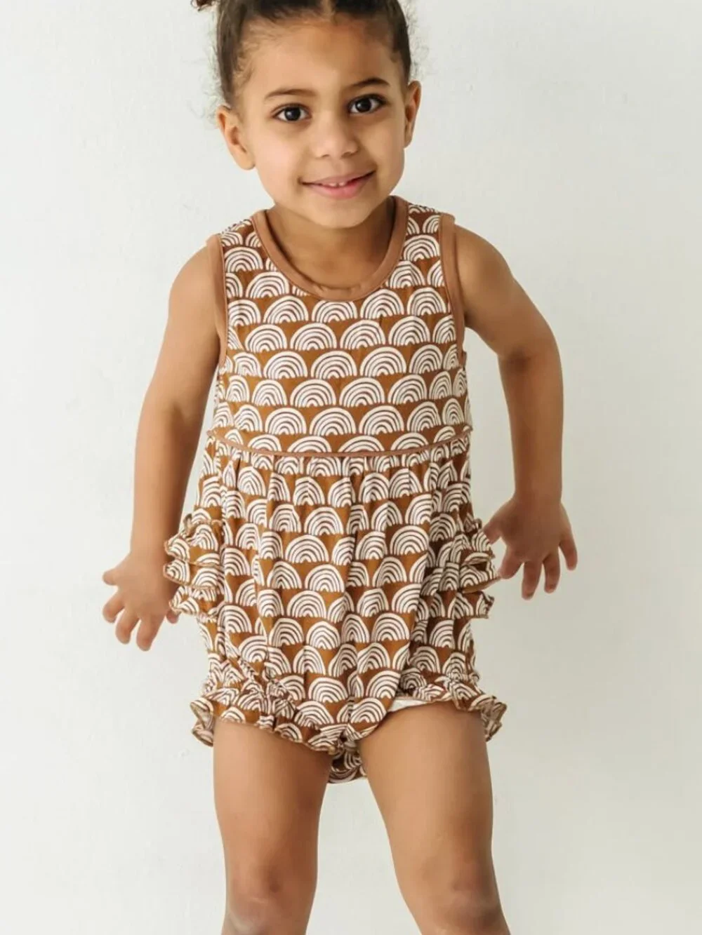Little Sleepies Rust Rainbows Bubble Romper 6-12 Months